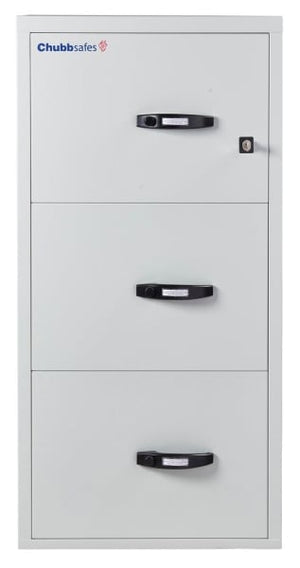 ChubbSafes Fire File 31” M-205 (3 Drawers) 1 Key Lock 204L Fire And Burglary Proof Filing Cabinet