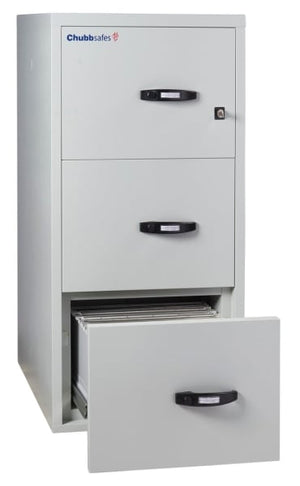 ChubbSafes Fire File 31” M-205 (3 Drawers) 1 Key Lock + Keyless Combination Lock 204L Fire And Burglary Proof Filing Cabinet