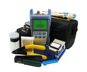 Zoostliss FTTH Fiber Optic Tool Kit with Medidor Fibra Optic and Visual Fault Locator and Cable Cutter Stripper FC-6S Fiber Cleaver