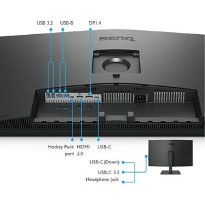 BenQ PD3205U 32-Inch DesignVue 4K UHD SRGB HDR10 USB-C Designer LED Monitor
