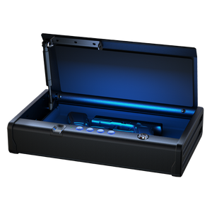 Sentry Quick Access Biometric Pistol Safe with LED Interior Lights QAP2BEL – SentrySafe Secure Handgun Storage