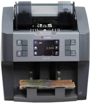 Cassida Xpecto Multi-Currency Counter with 10 Banknote Currency Value & Dual CIS Detector Counting Machine