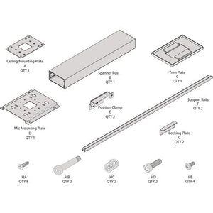 ClearOne 910-001-005-12 Ceiling Mount Kit with 12" Suspension Column for Beamforming Microphone Array
