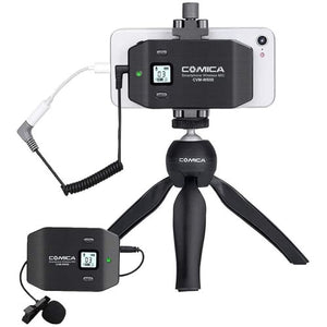 Comica Audio CVM-WS50C Wireless Microphone with Mini Tripod for Smartphones