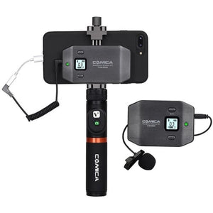 Comica Audio CVM-WS50A Wireless Microphone System with Handle Grip and Bluetooth Controller for Smartphones