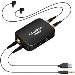 Comica Audio DUAL.LAV D03 UC Dual Omnidirectional Lavalier Microphones with Monitoring for USB Type-C Devices