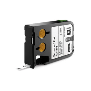 Dymo Polyster Tape, Permanent Black on White, 9MM X 9.1M