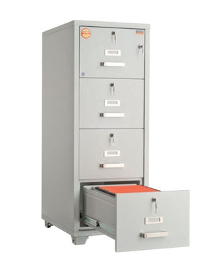 Valberg FRF 4K-KK 4 Drawer Fire Resistant Filing Cabinet With Key Lock
