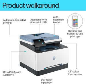 HP 3303fdn LaserJet Pro MFP 25ppm 4.3" Display Laser Multifunction Printer