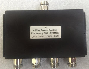 UHF 4 Way RF Power Splitter 350-520MHz 50W Four Way Radio Power Divider Repeater Combiner N Female ConNECtor