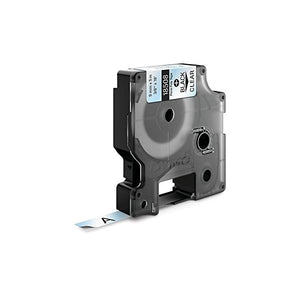 Dymo Rhino S0718160 Permanent Polyester Tape 9mm x 5.5m - Black on Clear