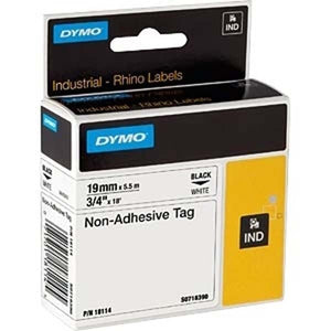 Dymo Rhino S0718390 19mm White Non Adhesive Tag