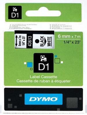 Dymo S0720780 D1 Tape 6mm Black on White