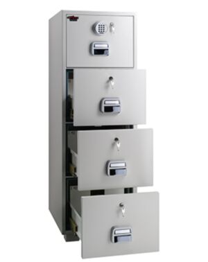 Eagle SF-680-4EKK FIRE RESISTANT FILING CABINET, 4 DRAWERS, DIGITAL WITH KEY LOCK EACH DRAWER