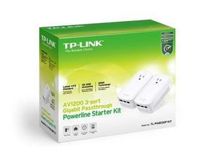 TP-Link TL-PA8030P-KIT AV1200 3-Port Gigabit Passthrough Powerline Starter Kit