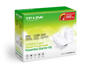 TP-Link TL-PA9020P KIT AV2000 2-Port Gigabit Passthrough Powerline Starter Kit