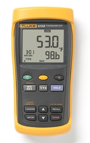 Fluke 53 II Single Input Digital Thermometer with Data Logging 50 Hz